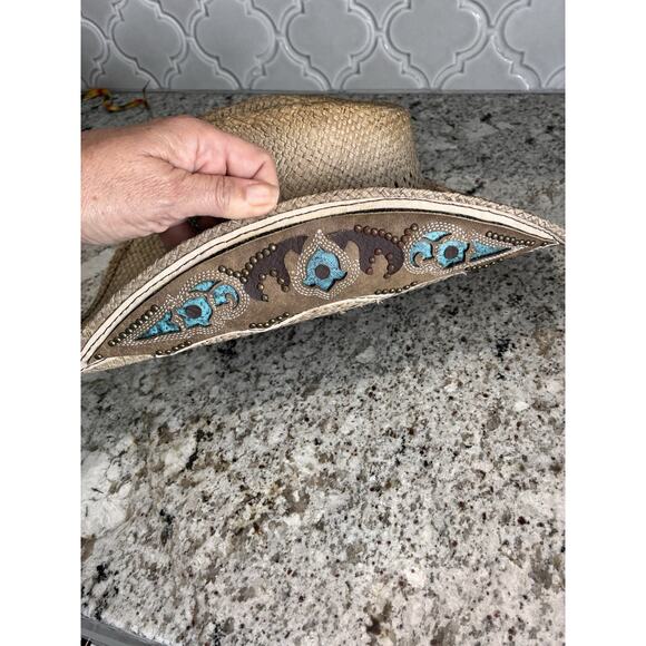 Bullhide Western Womens Hat Horseshoe From The Heart Size Small Panama Straw Hat - Picture 7 of 10